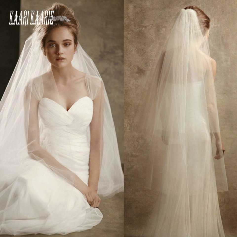 Velo de novia blanco largo , velo de novia barato yashmac tul marfil, accesorios de novia 120 cm, velos de mujer con peine