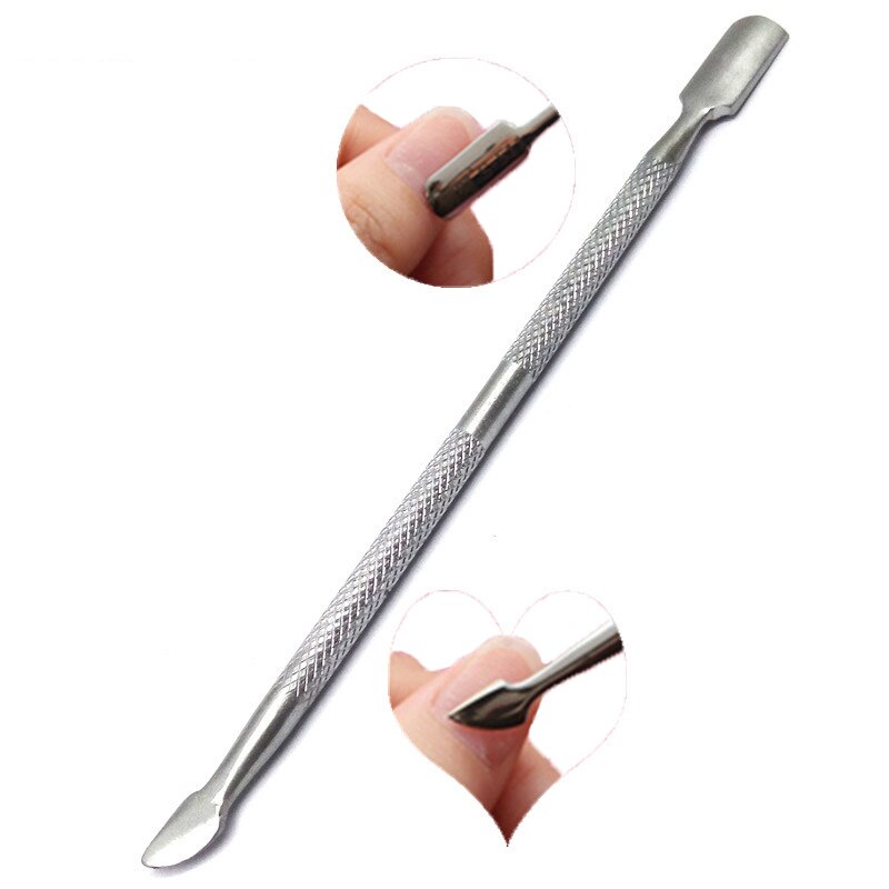 1 Pc Gold Cuticle Pusher Nail Art Pedicure Manicure Gereedschap Roestvrij Staal Nagelvijl Dode Huid Push Cuticle Remover Nail pusher: 240185-2