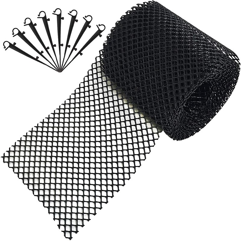 Malla Protectora de canalones, cubierta de canalones de plástico negro, 20 pies X 6 pulgadas, fácil de instalar: 1pc