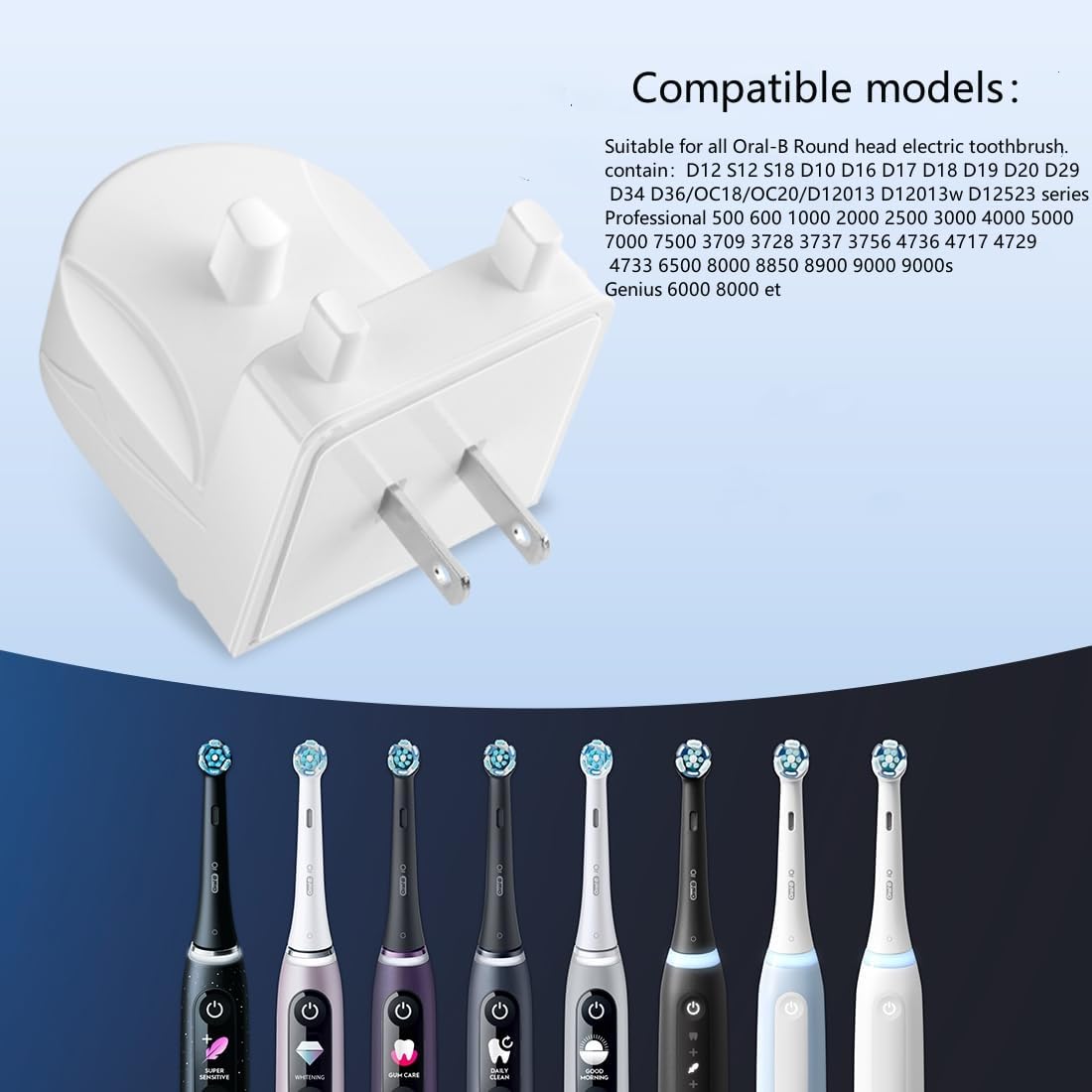 Para cargador de pared de cepillo de dientes eléctrico Oral-B Braun, base de carga de inducción de cepillo de dientes eléctrico de pared, resistente al agua