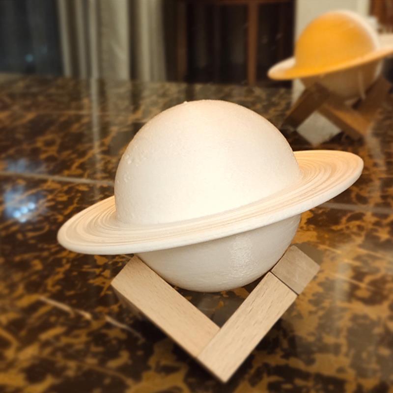 Planet lamp Saturn lamp bedroom bedside lamp nightlight moon lamp USB rechargeable pat lamp factory spot: Blue