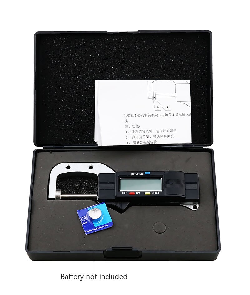 Digital Thickness Gauges Mini Portable Horizontal Electronic Thickness Meter Measurement Tool 0-25.4mm Caliper 0.01mm Resolution: Default Title