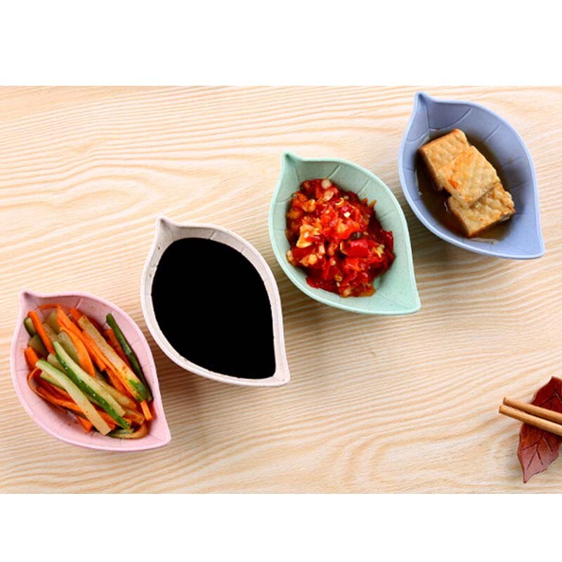 Leavess Dish Baby Kid Bowl Wheat Straw Soy Sauce Dish Rice Bowl Plate Sub - plate Japanese Tableware Food Container