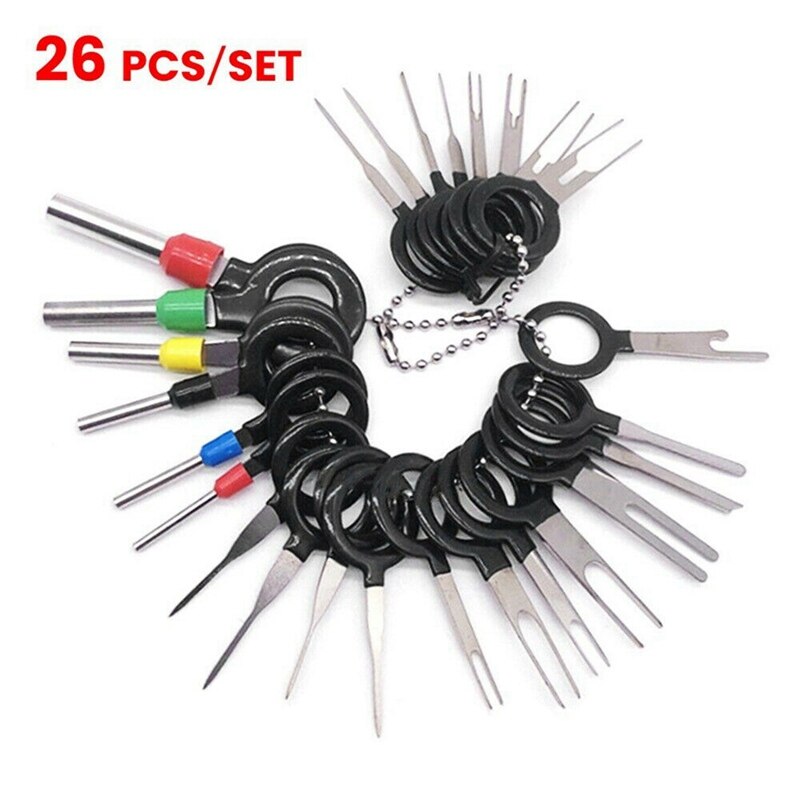 26 Stks/set Auto Terminal Ejector Kit Removal Tool Draad Plug Connector Extractor Puller Release Elektrische Bedrading Crimp Connector