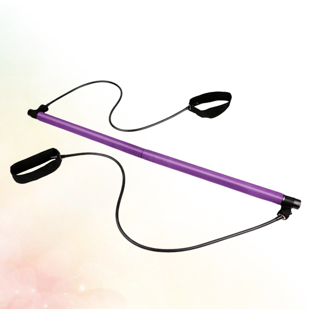 1PC Yoga Pilates Stick Resistance Bar Bodybuilding Gym Tube Loop Elastic Exercise Bar (Purple)