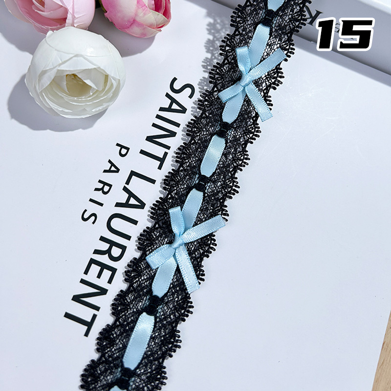 1m rosett plisserad spets handgjord gör-det-själv-dekoration babykläder kjol fåll kläder spets accessoarer gardiner heminredning accessoarer: Nickelfri vit