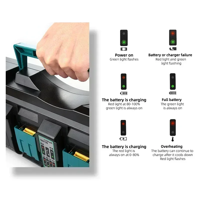 18v batterilader makita original,makita 18v 14.4v 10.8v 4 puertos lithium batteri hurtiglader ,18v makita batteri med lader