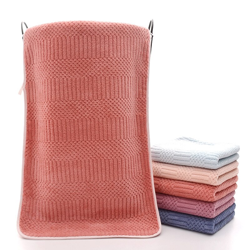 5 Stks/partij Coral Fleece Gezicht Handdoek Sneldrogend Microfiber Handdoeken Super Absorberende Badhanddoek Voor Volwassen Zachte Badkamer Badstof Handdoeken: orange