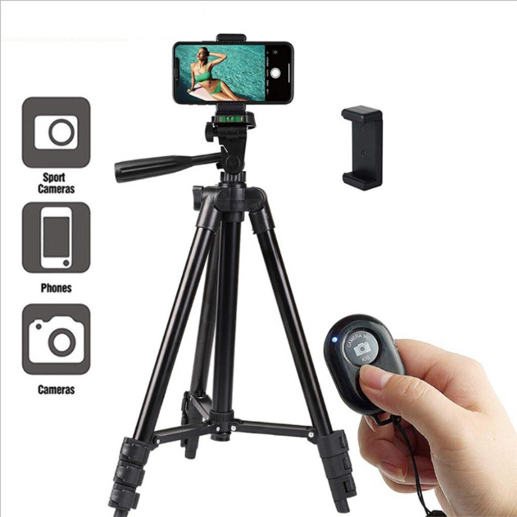 Smartphone Tripod 4-speed Telescopic 360 ° Rotable Camera Tripod Aluminum Alloy tripode para camara Trepied camera: Default Title