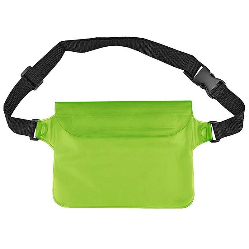 Udendørs dykkertaske drivende strand telefon vandtæt taske tre-lags forseglet touch screen mobiltelefon vandtætte lommer: Grøn