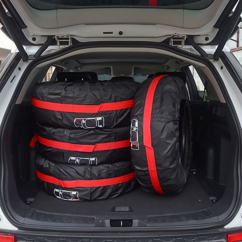 4 stuks reservebandhoes van polyester, winter- en zomerautobanden, opbergtas voor autobanden, accessoires voor voertuigen, wielbeschermers (s/l)