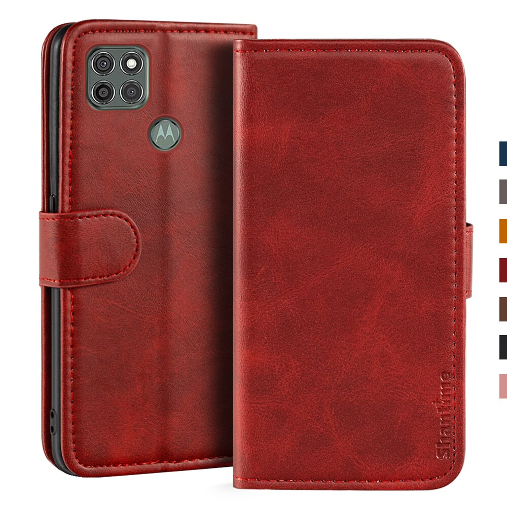Case For Motorola Moto G9 Power Case Magnetic Wallet Leather Cover For Motorola Moto G9 Power Stand Coque Phone Cases: Red