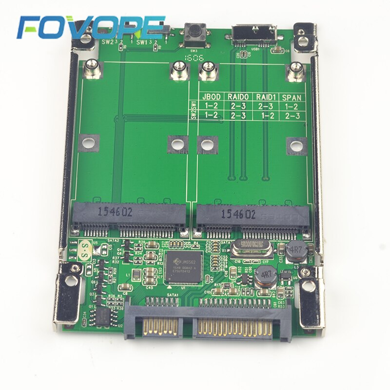 2.5 "SATA III zu Dual Mini SATA USB 3,0 zu 2 mSATA SSD überfallen Regler karte Konverter mit kabel