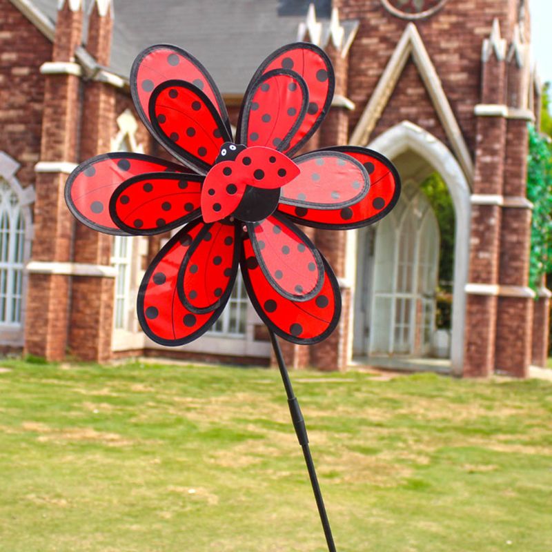 1 Pc Kids Dubbele Laag Kever Windmolen Wind Spinner Pinwheel Huis Tuin Yard Decor Willekeurige Levering