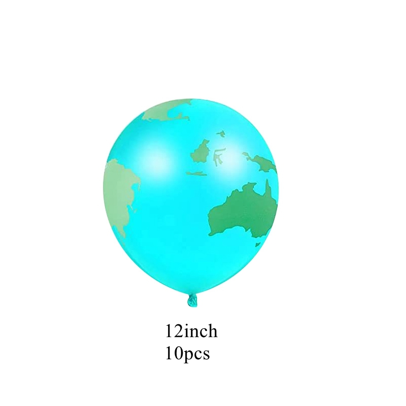 1 Juego de globos con mapa de viaje mundial, maleta, caja de dulces, pancartas de papel para mapa de viaje para niño, decoraciones para de cumpleaños con temática de avión: Verde menta