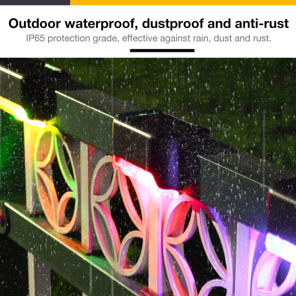 solenergi ledet gjerde lampe utendørs dekk trinn lampe vanntett terrasse trapp hage gjeng dekor lys