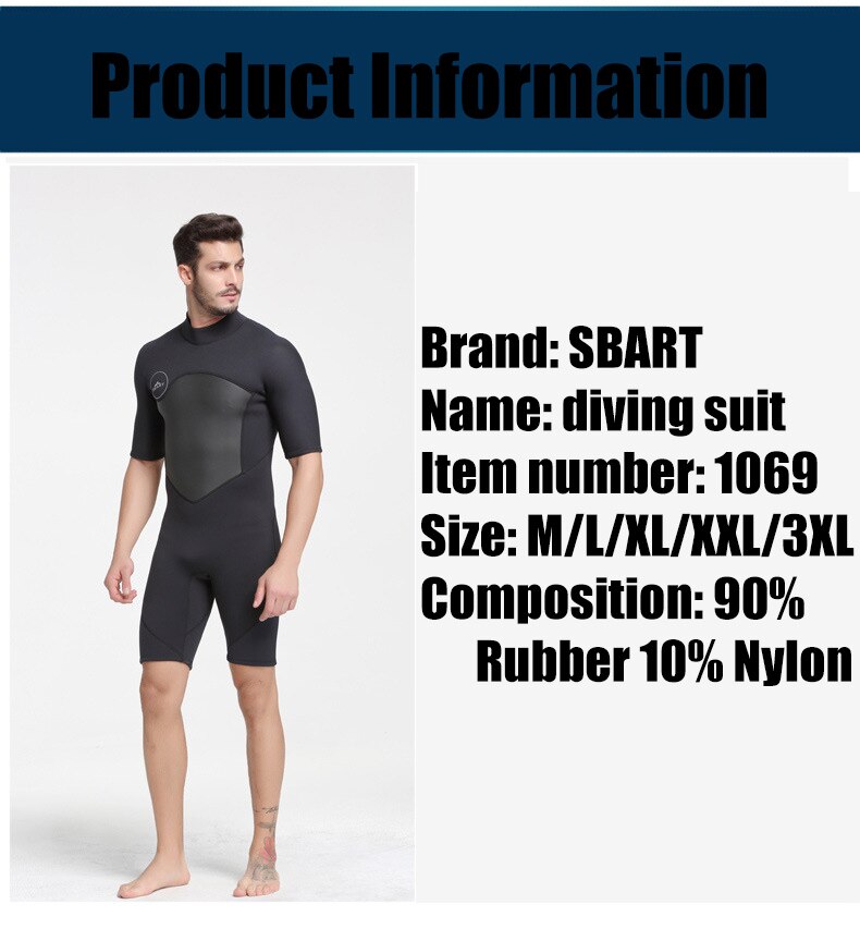 2MM Men&#39;s Neoprene Wetsuit One Piece Warmth Cold And Sunscreen Short Sleeve Snorkeling Suit Surfing Snorkeling Wetsuit 2021
