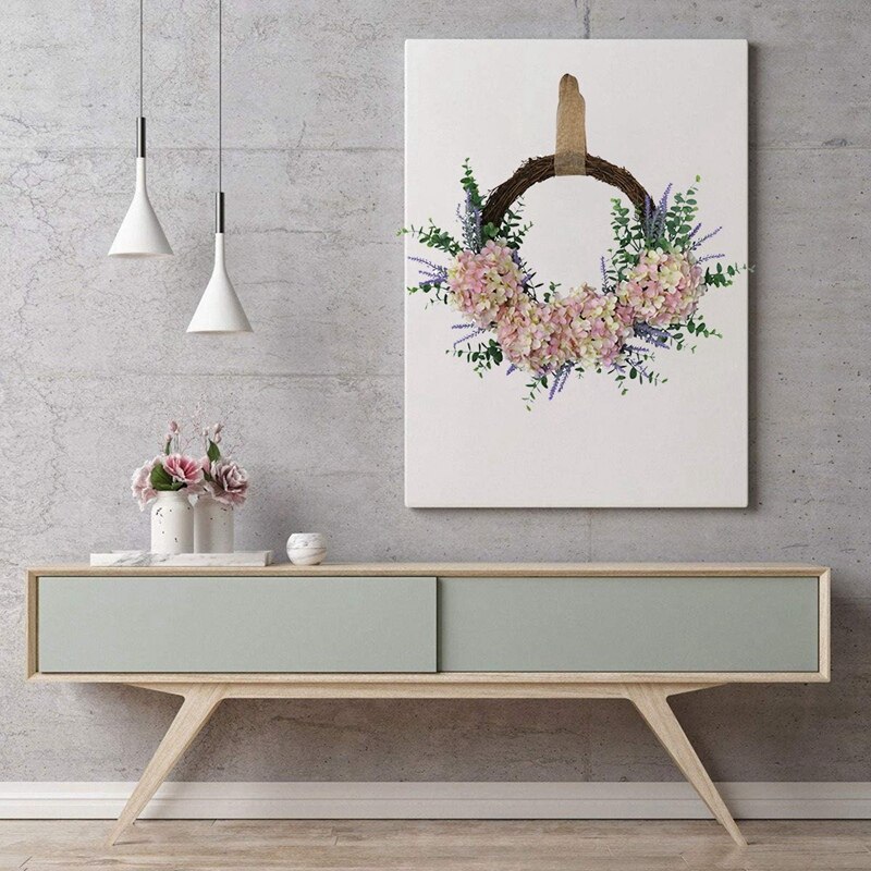 Sztuczny eukaliptus wieniec, sztuczny kwiat Wykonany ręcznie wieniec, dla frontowe drzwi okno ścienne dekoracje weselne