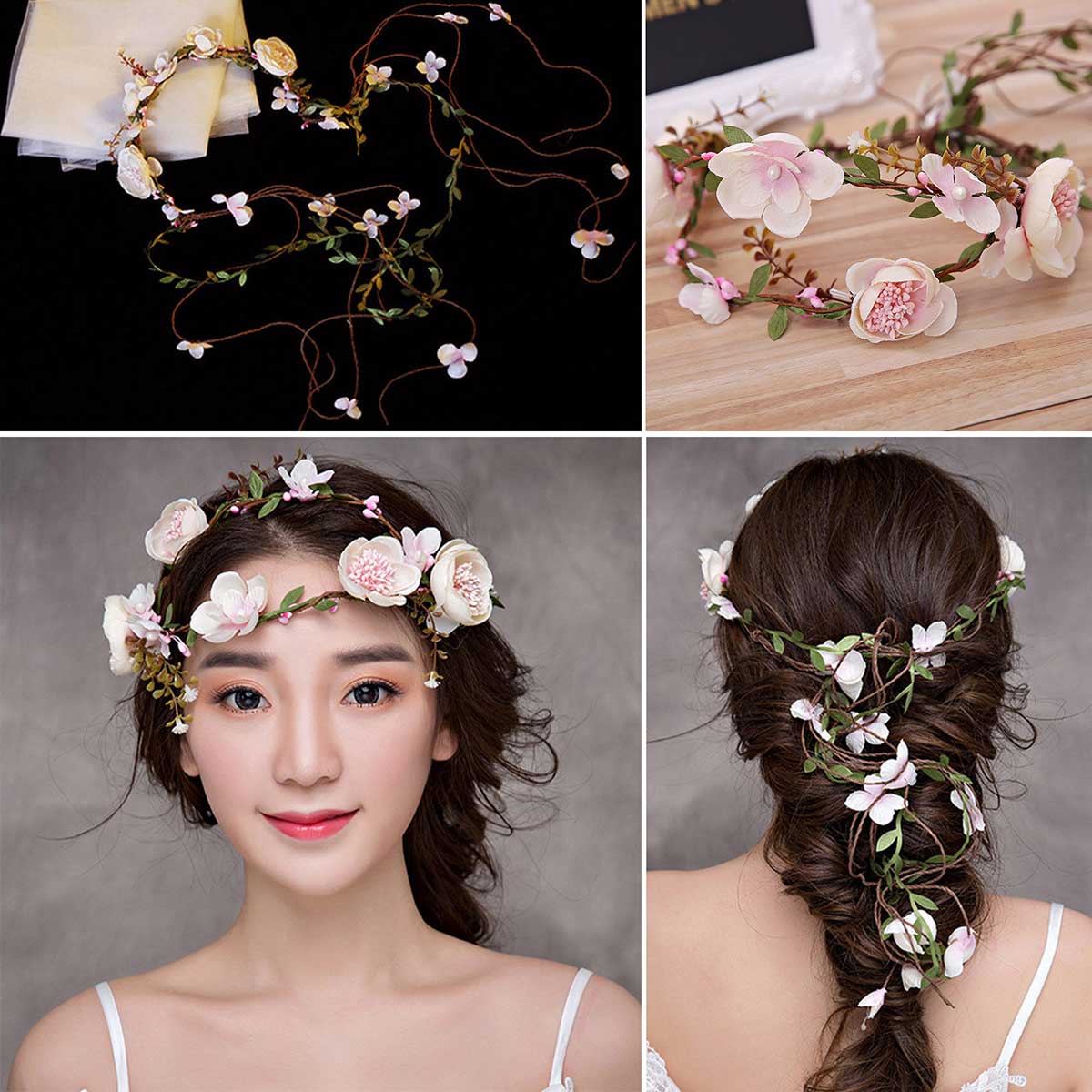 Vrouwen bloem hoofdband krans bruiloft slingers bloemen kroon strand bruid haarband kopen vanaf een prijs van 5.55