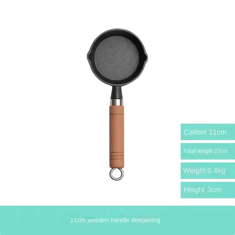 Mini olla de hierro fundido para huevos fritos, artefacto para dumplings, aceite , sartén pequeña especial para aceite, sartén antiadherente: DIA 11cm depth 3cm