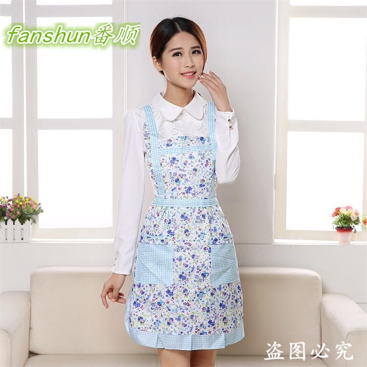 Waterproof Aprons Women Floral Apron Kitchen Restaurant Cooking Chef Bib Aprons Cartoon Pig Printed Stripe