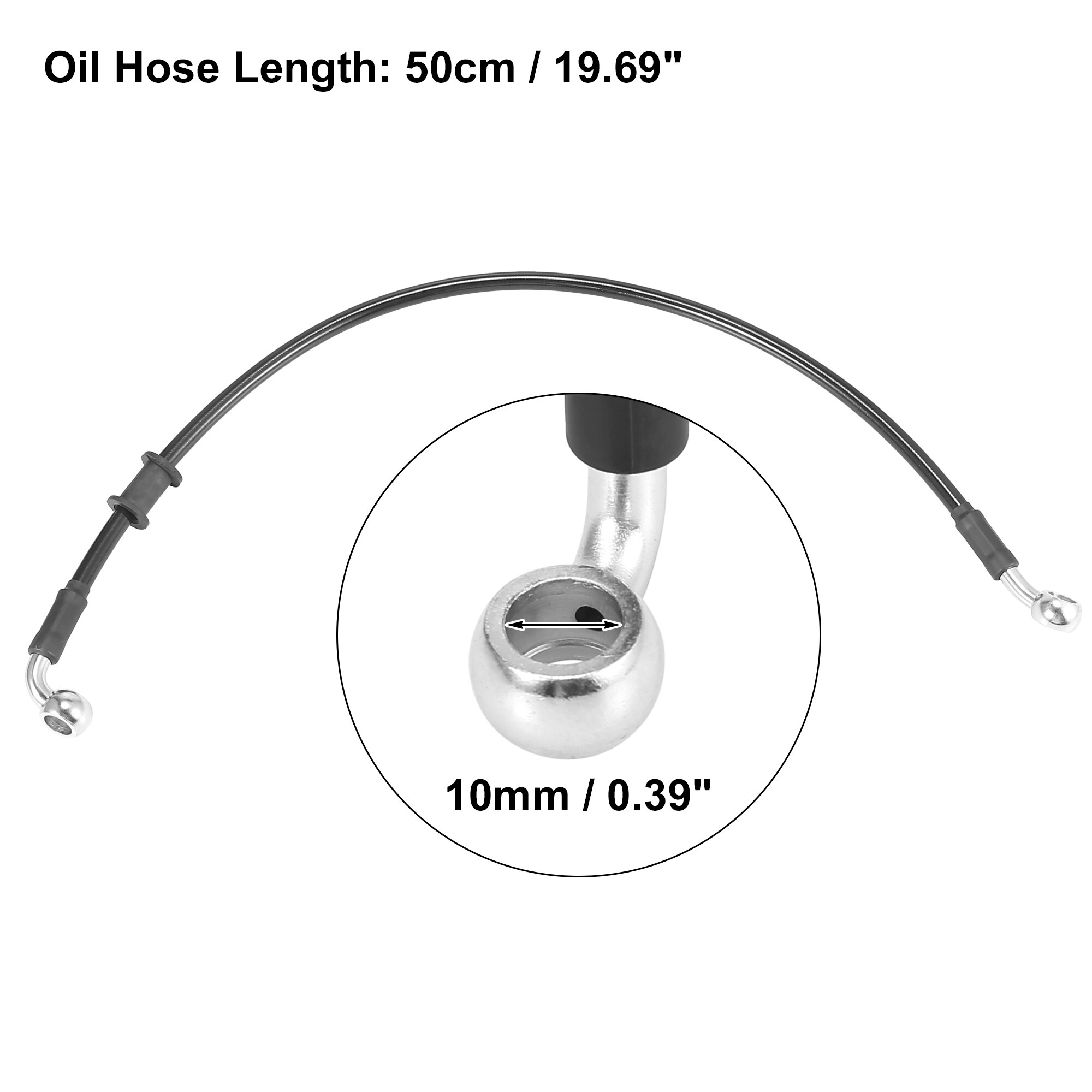 Motoforti-Tubo de manguera de aceite para embrague de freno de motocicleta, manguera trenzada de acero inoxidable, reforzada, hidráulica, Universal, 40cm: 50cm