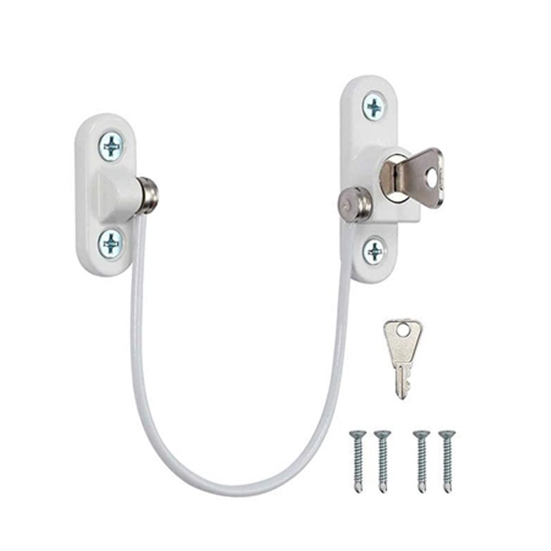1-6PCS Kids Window Door Cable Restrictor Lock Child Baby Safety Security Wire Catch with Keys Public and Commercial Applications: 1pcs