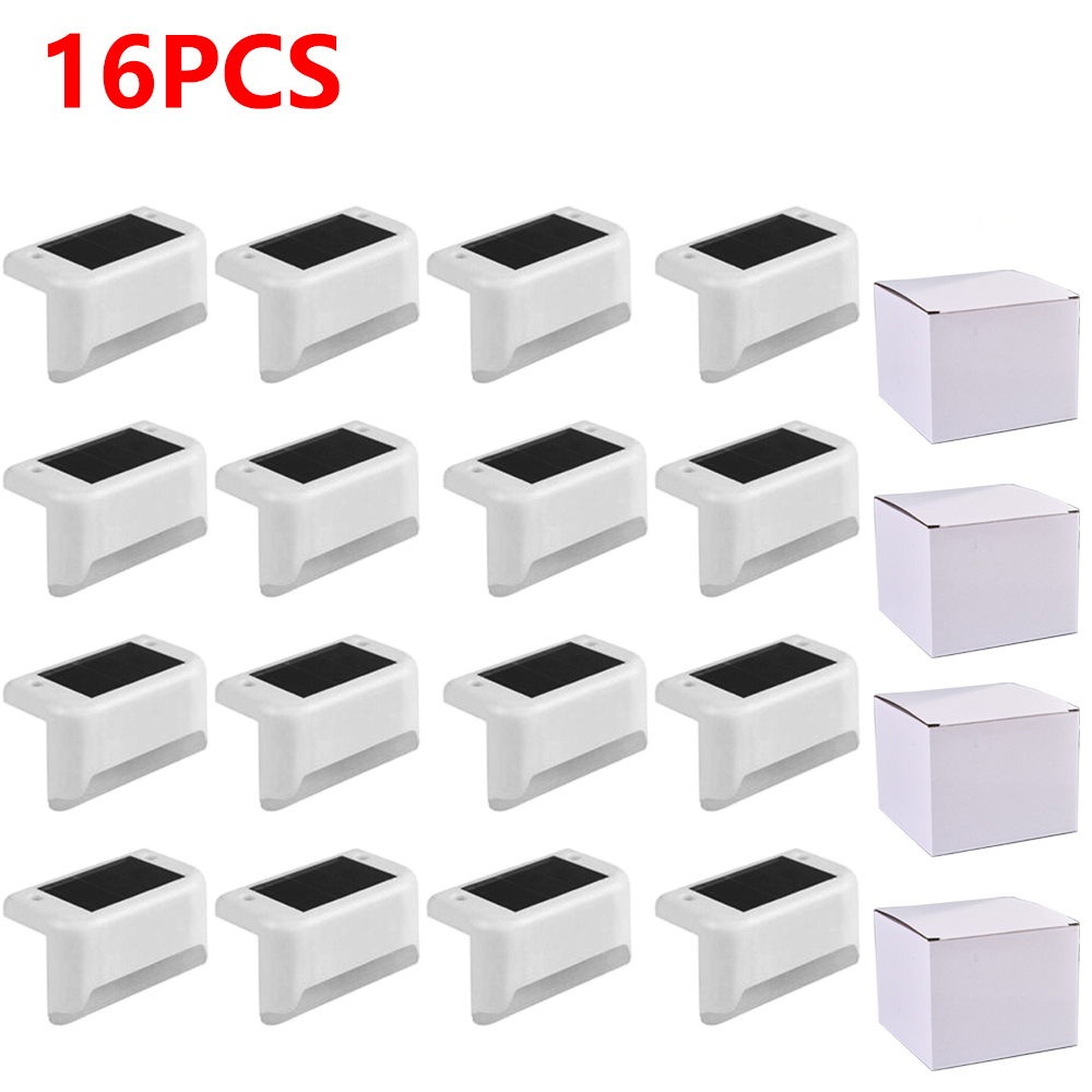 Warm White LED Solar Step Lamp Path Stair Outdoor Garden Lights Waterproof Balcony Light Decoration for Patio Stair Fence Light: Warm White / 6-10W