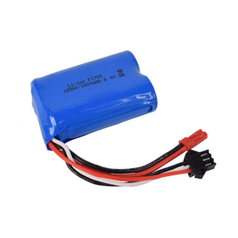 6.4v 1000mah 15C 18500 Li-ion Battery For wltoys A303 A313 A323 A333 1/12 high speed RC truck Car parts: black