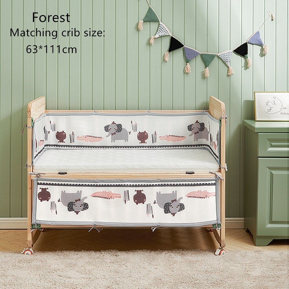 Bc Babycare Peuter Bed Bumpers Dieren Print Ademend Dikker Mesh Bumper Crib Protector Cot Pasgeborenen Bedding Set Room Decor: F 63-111