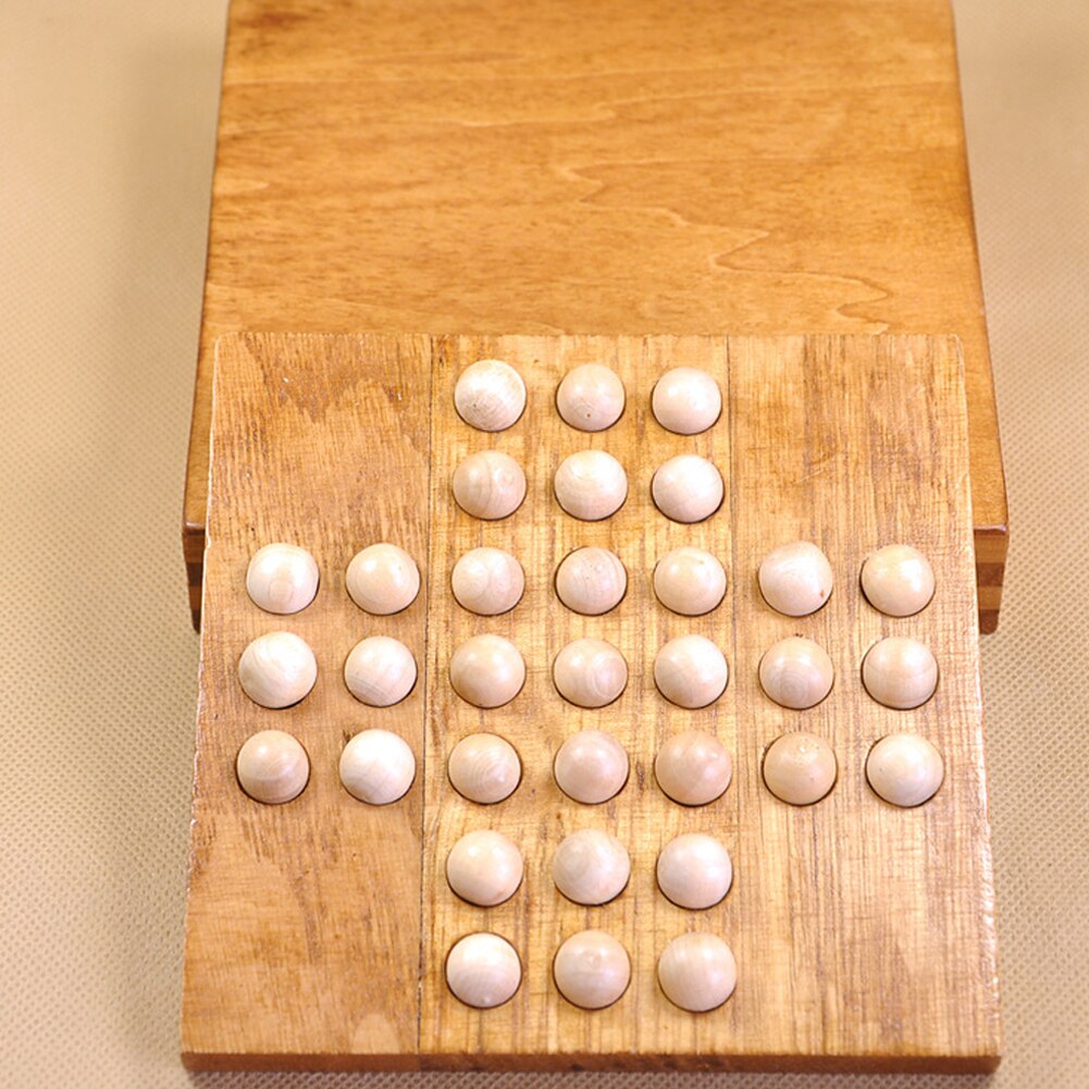 Einzigen Holz Solitär Spiel freundlicher Schach Bord Unterhaltung Erwachsene ungiftig Entwickeln Intelligenz Pädagogisches Spielzeug Klassischen