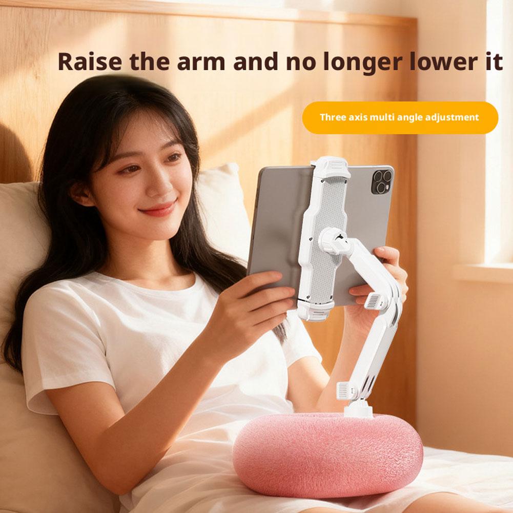 Faltbarer Plüsch-Handyhalter, drehbar, für Auto, Sofa, Bett, Lazy Holder für Handy und Tablet, Kissenständer, verstellbar zum Lesen im Bett