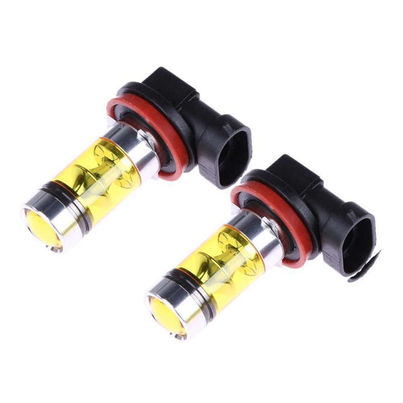 2 X luces Led de alta potencia 100W H8 H11 luz antiniebla amarilla 2828 20Led lámpara de faro