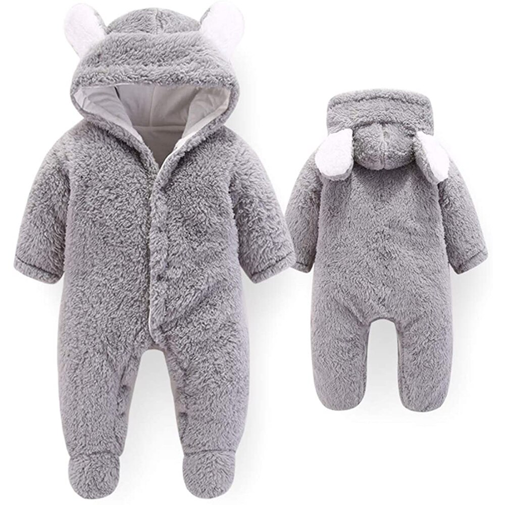 freundlicher Gesamt Neugeborenen Baby Warme Strampler Plüsch weich und bequem Winter freundlicher Outfits Jungen Mädchen Lange Ärmel