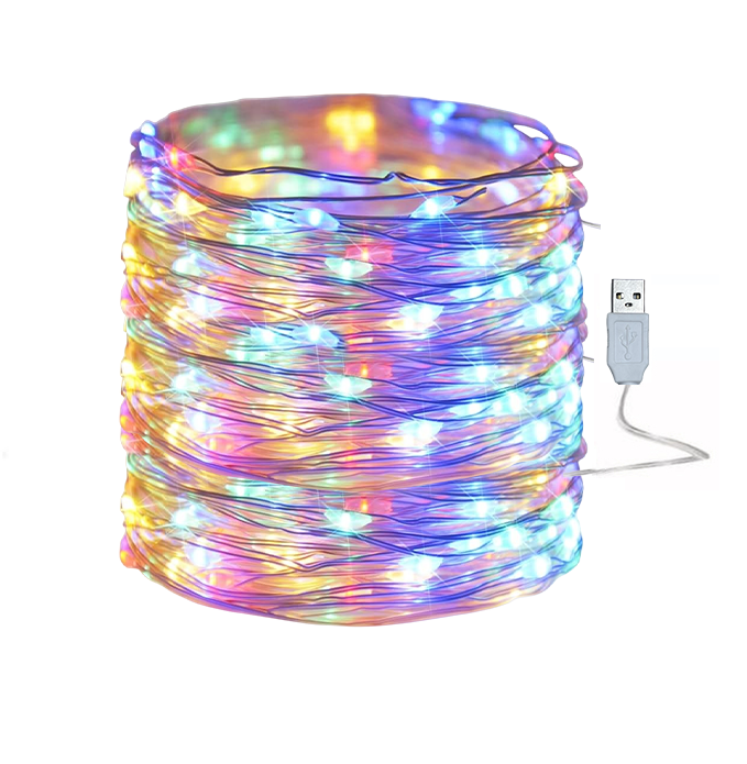 10/20M USB LED-lichtslingers Koper Zilver Draad Garland Licht Waterdicht Kerstverlichting Voor Kerst Bruiloft Decoratie