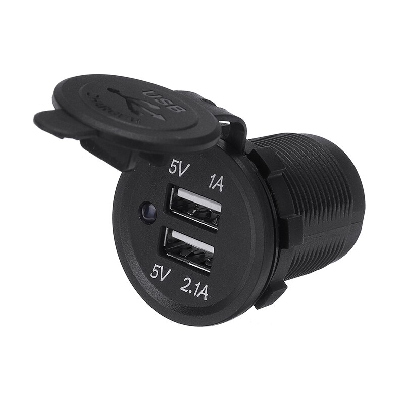 Adaptador de cargador USB para caravana, autocaravana, autocaravana, barco casa rodante, 12V, 24V, 3,1 A, doble puerto USB, montaje en superficie