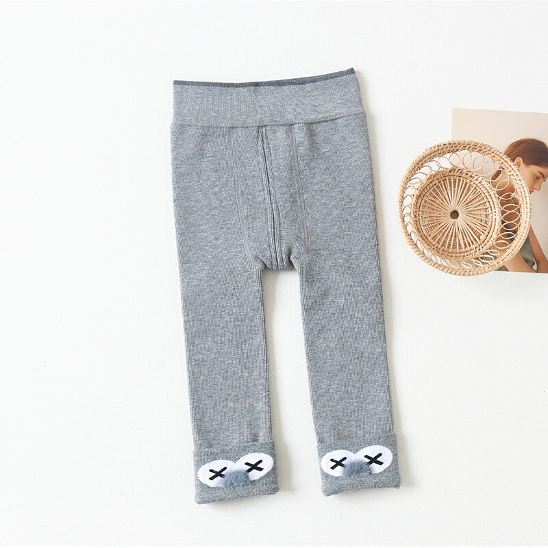 0 a 2 Anni di Autunno di Inverno Del Bambino Della Ragazza Delle Ghette Fodera In Pile di Spessore Leggings Caldo Per I Più Piccoli A Doppio Ago Neonati Del Bambino pantaloni: GRAY / 0 to 12M
