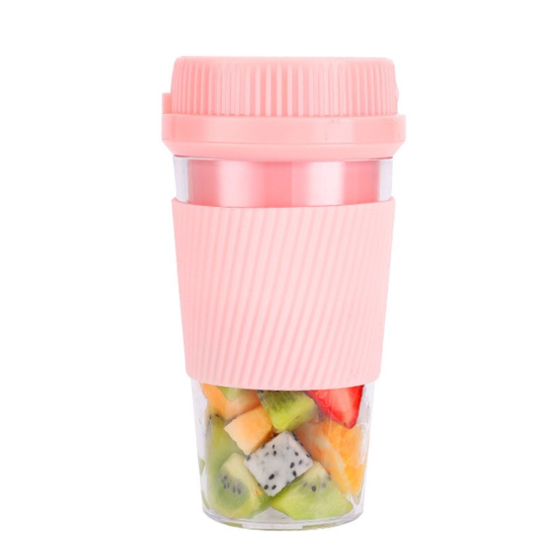 Portable Electric Blender Bottle Travel Mixer Food Smoothie USB Rechargeable Mini Juicer Cup Machine Kitchen Appliances: Pink-02
