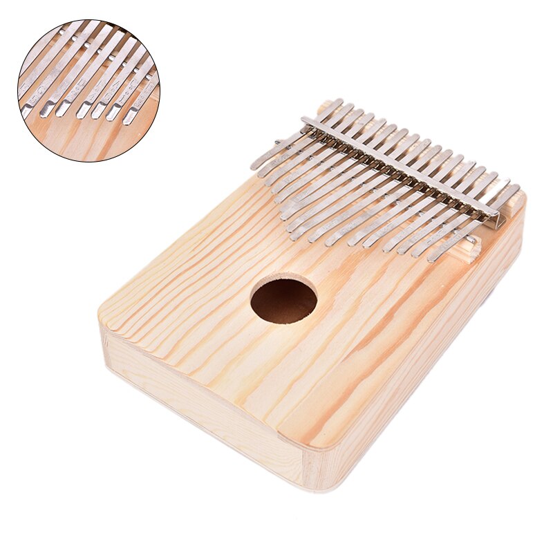 Wood Musical Instruments 17 Key Kalimba African Solid Pine Mahogany Thumb Finger Piano Sanza Mbira Calimba Play with Guitar
