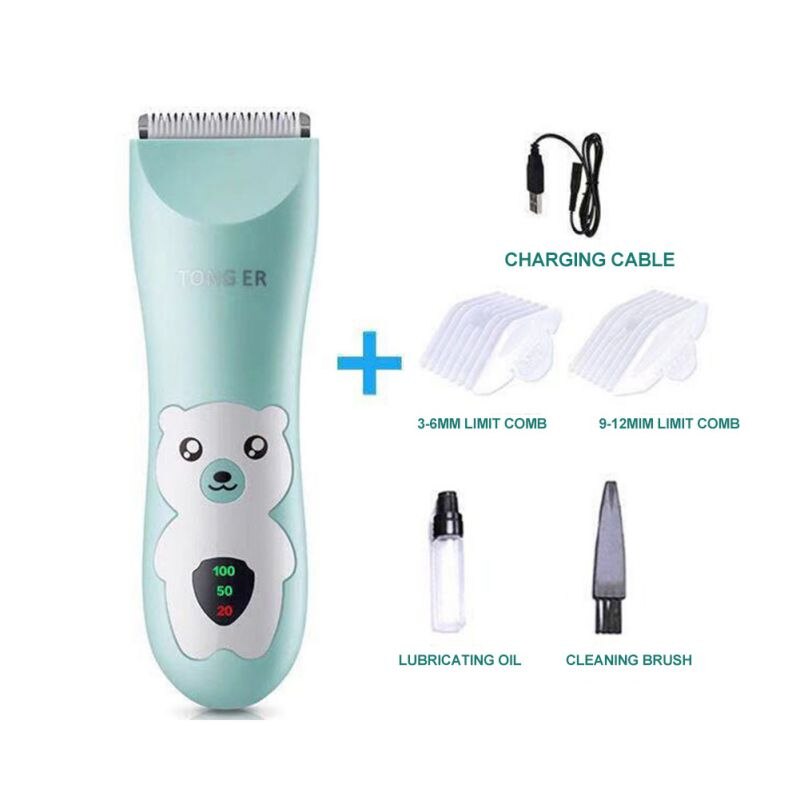 Infant Hair Trimmer Ultra-quiet Baby Hair Clipper Todddle Kids Home Safe Electric Hair Shaving USB Charging Push
