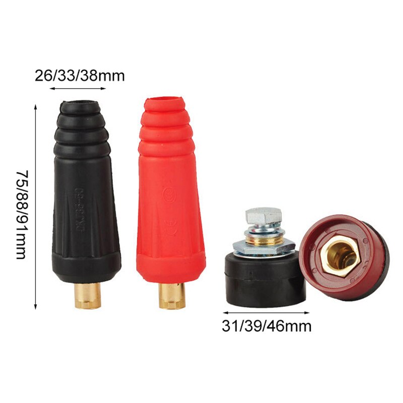 Europe Welding Machine Quick Fitting Female Male Cable Connector Socket Plug Adaptor DKJ 10-25 35-50 50-70 Cable Connector