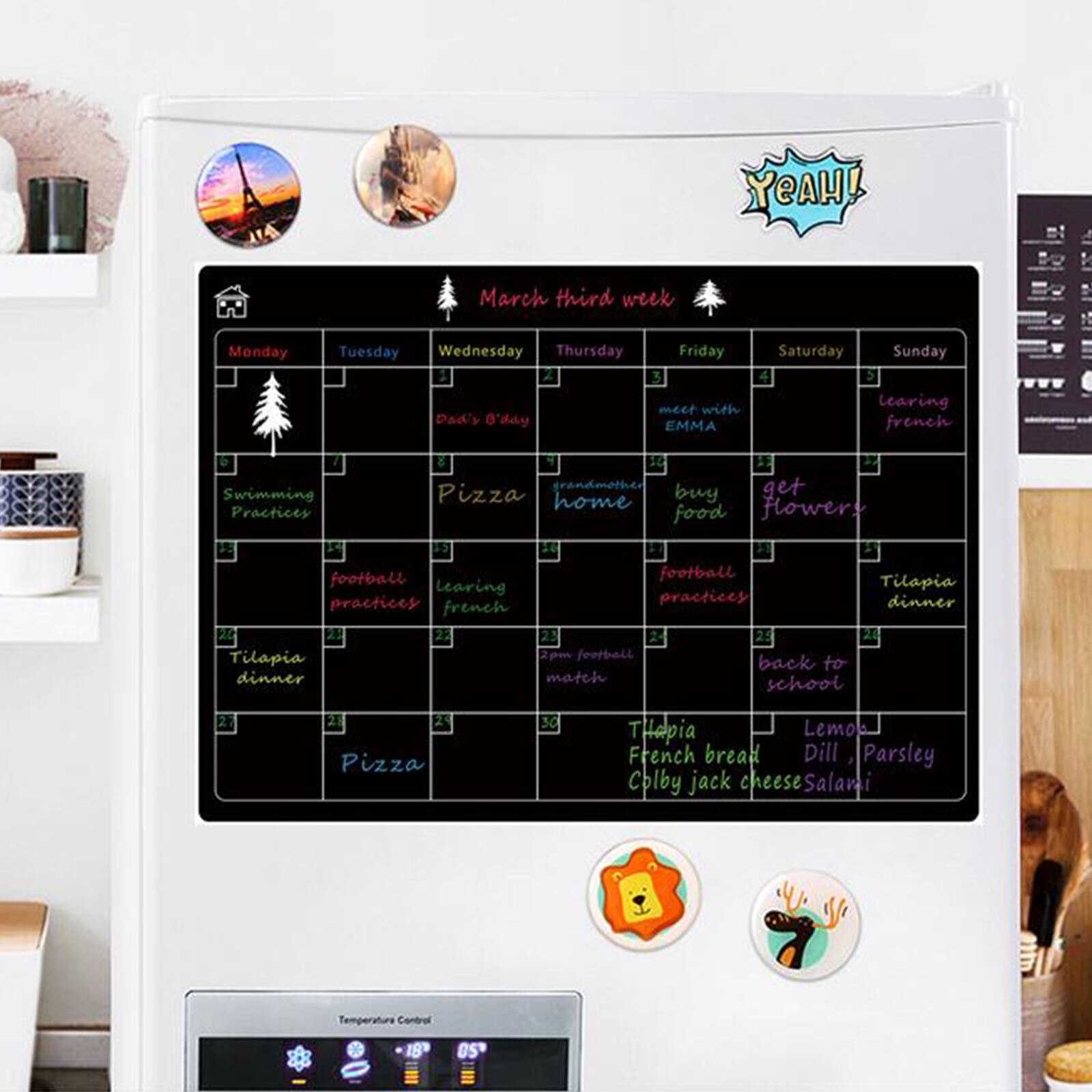 45 # A3 Size Magnetische Maandelijkse Wekelijkse Plan Diy Kalender Vel Droog Kalender Whiteboard Schema Koelkast Sticker Bericht Zwijnen