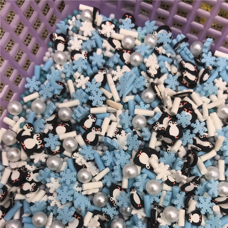 20g kerst pinguïn sneeuwvlokken mix voor hars diy benodigdheden nagels kunst polymeer zachte klei accessoires diy pailletten plakboek shakes