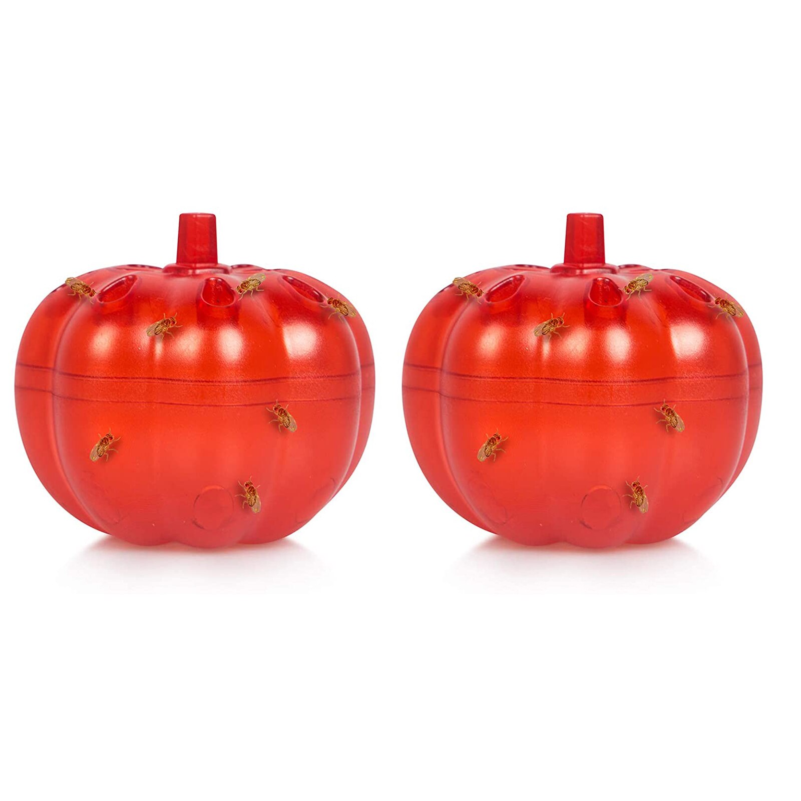 2pcs Fruit Fly Trap For Kitchens Safe Non-toxic Fly Killer Indoor Fly Trap Pumpkin Shape Reusable Silicone Kitchen Tool