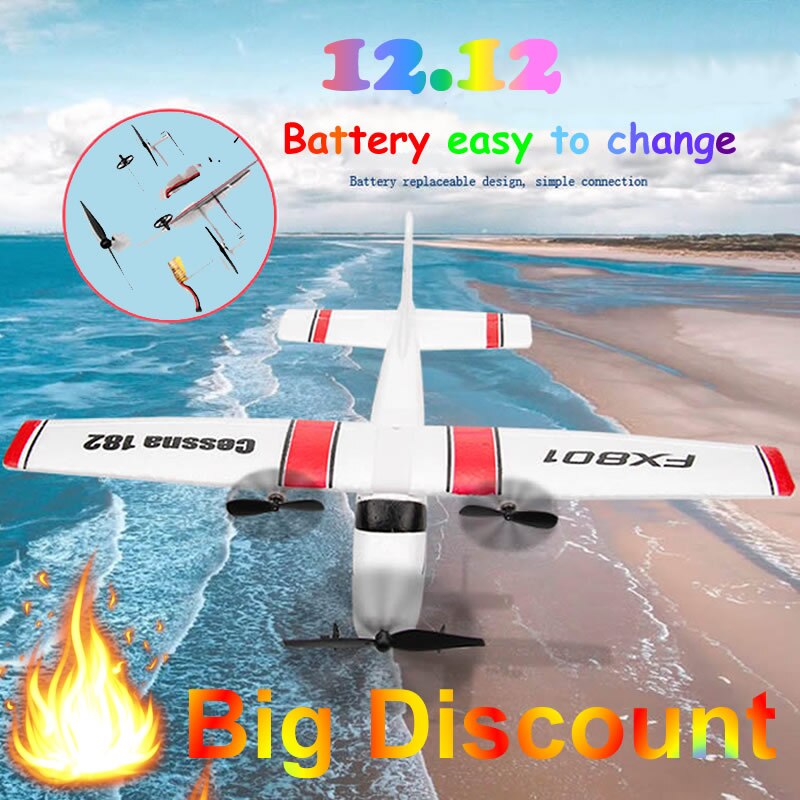 FX801 Rc Vliegtuig Afstandsbediening Duurzaam Epp Schuim Vliegtuig Speelgoed Diy Vaste Vleugel Vliegtuigen Outdoor Beginner Elektrische Vliegtuig Speelgoed Jongen