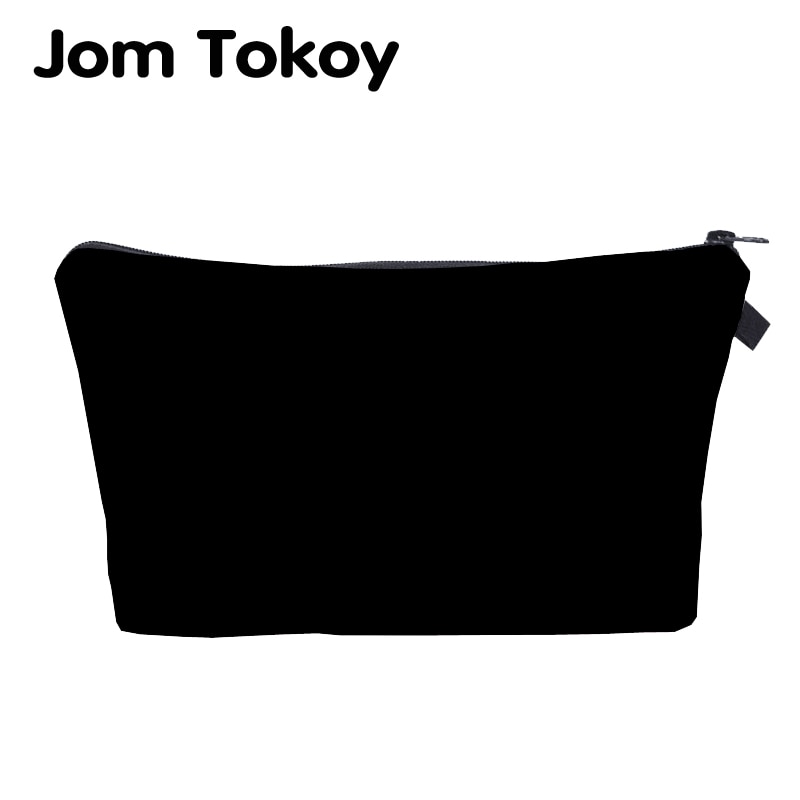 Jom Tokoy Cosmetic organizer bag Pure black Cosmetic Bag Women Brand makeup bag