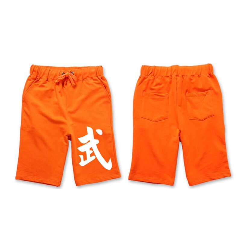 Sommar herr 4 färg kungfu boxningsshorts bomull kampsport byxor sport fitness byxor: Orange / Xl