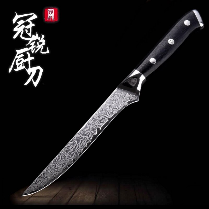 Damascus Kitchen Knife vg10 Japanese Damascus Stainless Steel Chef Cleaver Paring Boning Knives Best Family Christmas: 5.5 inch boning