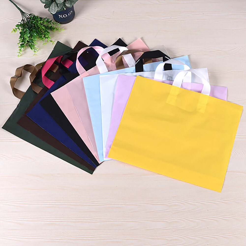 5Pcs Plastic Merchandise Bags With Handles Retail Clothing Shopping Bags Reusable Bags Boutique Bags Take Out Bags