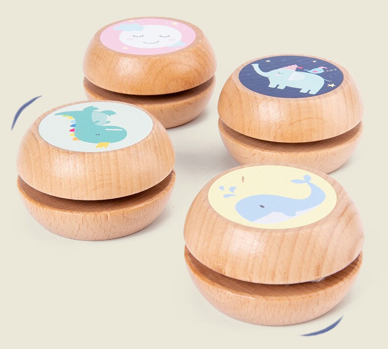 Bambini Yo-Yo Yo-Yo Carino immagini di Animali di Legno Yo-Yo Giocattoli Interessante Creativo Yo Yo Giocattoli Per I Bambini di legno Yoyo Palla